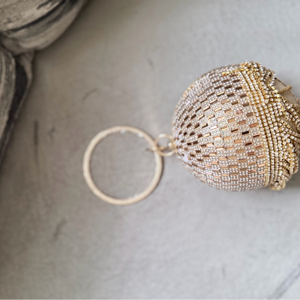 Elegant Gold and Silver Beaded Keychain
